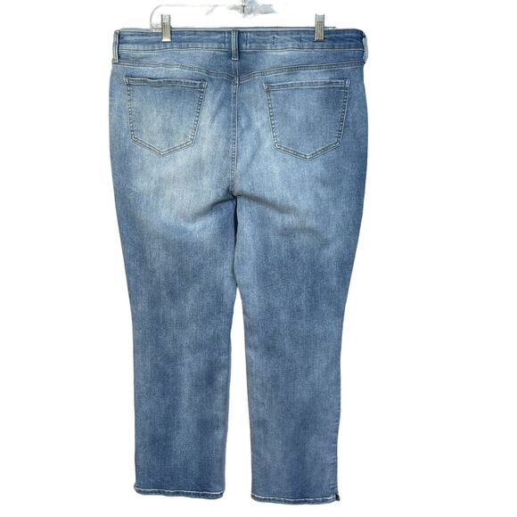 NYDJ Sheri Slim Pants Women Size 16 Blue Pockets Button Snap Fly Stretch - Picture 5 of 14